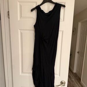 Rick Owens Black Draped Midi Dress